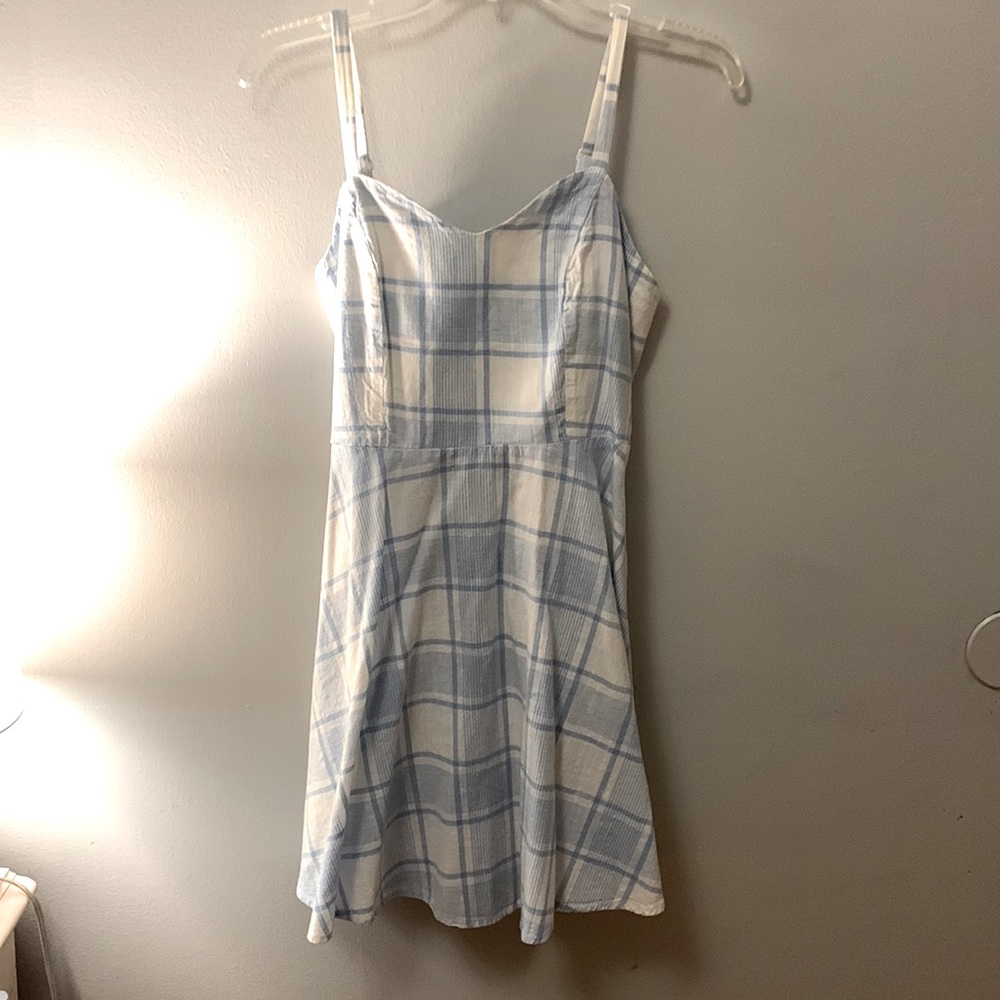 Blue and White Plaid Dress